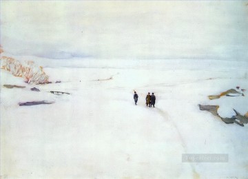 the winter rostov the great 1906 Konstantin Yuon snow landscape Oil Paintings